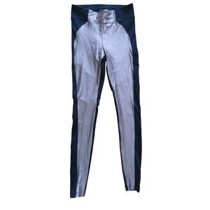 Koral Futuristic Helix High Rise Reflective Two Tone Leggings XS Black Cyber